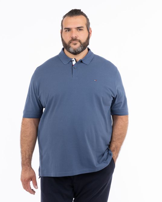 Polo piqué grande taille bleu