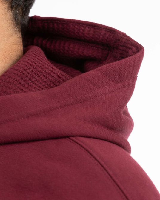 Sweat à capuche grande taille bordeaux