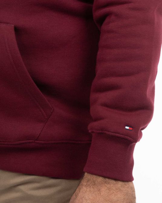 Sweat à capuche grande taille bordeaux