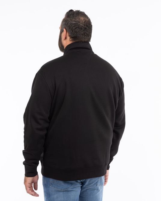 Sweat col camionneur grande taille noir