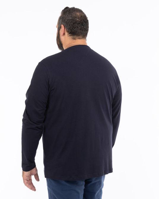 T-shirt manches longues grande taille bleu marine