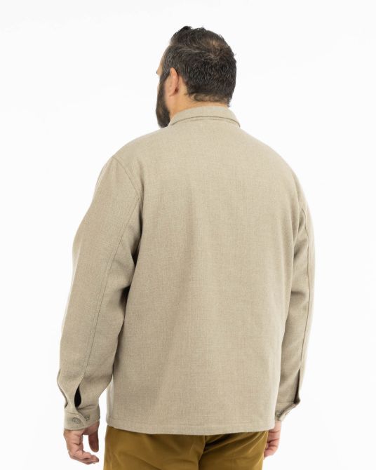 Surchemise en flanelle grande taille beige