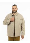 Surchemise en flanelle grande taille beige