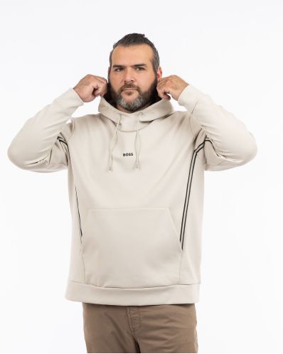 Sweat à capuche grande taille beige