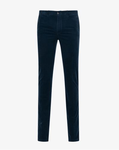 Pantalon chino pour homme grand en velours bleu marine