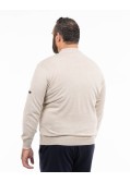 Pull col cheminée grande taille beige