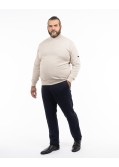 Pull col cheminée grande taille beige