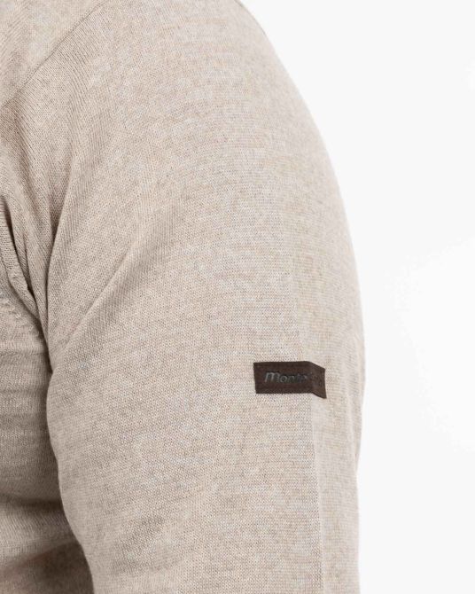 Pull col cheminée grande taille beige