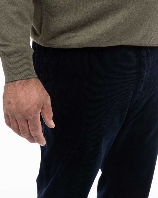 Pantalon chino en velours grande taille bleu marine