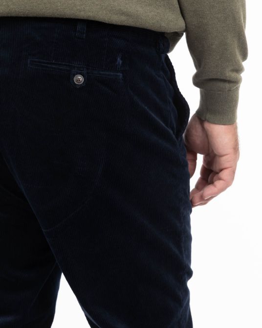 Pantalon chino en velours grande taille bleu marine