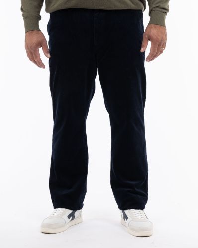 Pantalon chino en velours grande taille bleu marine