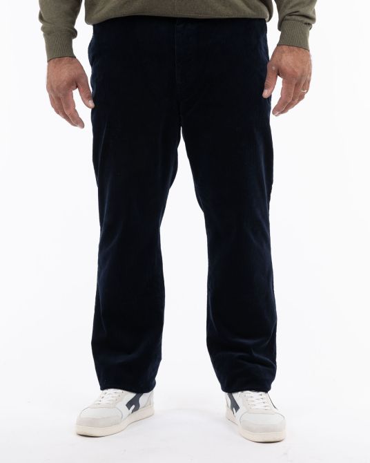 Pantalon chino en velours grande taille bleu marine