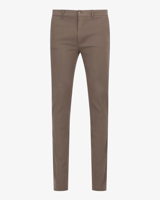 Pantalon chino en twill pour homme grand marron