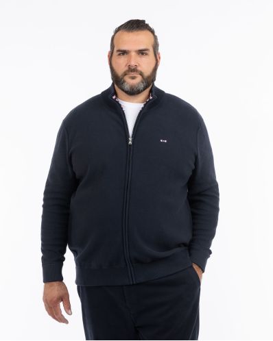 Gilet zippé grande taille bleu marine