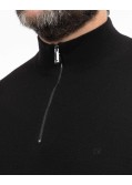 Pull zippé grande taille noir