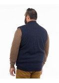 Gilet sans manches bimatière matelassé grande taille bleu marine