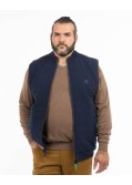 Gilet sans manches bimatière matelassé grande taille bleu marine