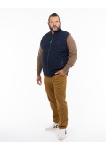 Gilet sans manches bimatière matelassé grande taille bleu marine