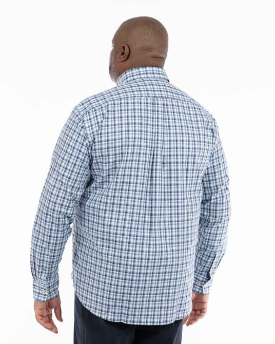 Chemise à petits carreaux grande taille bleu