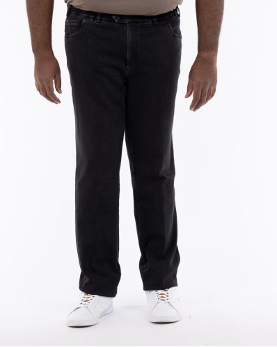 Pantalon chino effet denim grande taille noir