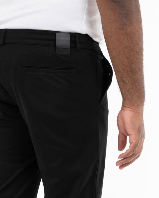 Pantalon à taille élastique pour homme grand noir