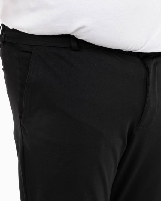 Pantalon à taille élastique pour homme grand noir