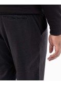 Pantalon à taille élastique Prince de Galles grande taille anthracite