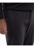 Pantalon à taille élastique Prince de Galles grande taille anthracite