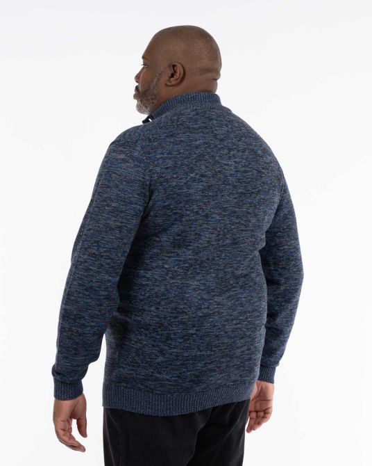 Pull mouliné homme grand bleu