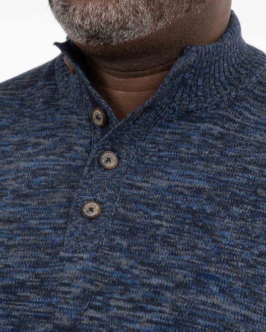 Pull mouliné homme grand bleu