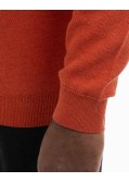 Pull col rond homme grand orange