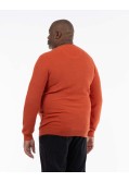 Pull col rond homme grand orange