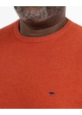 Pull col rond homme grand orange