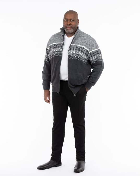 Blouson zippé grande taille gris