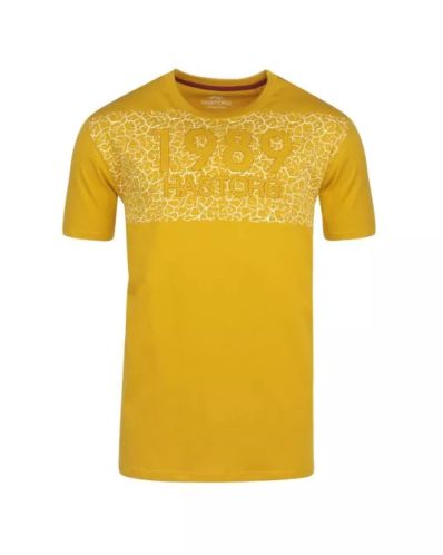 Tee shirt imprimé grande taille jaune en coton