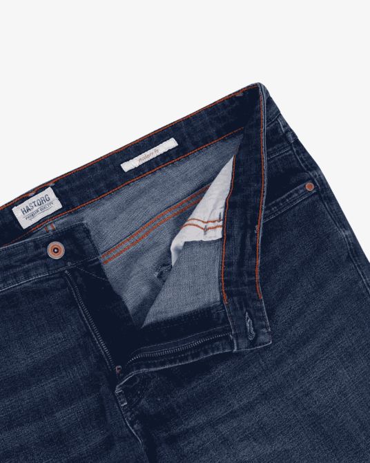 Jean stretch brut grande taille bleu indigo