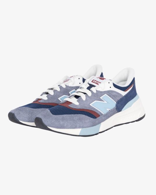 Sneakers 997R suede grande taille bleu gris