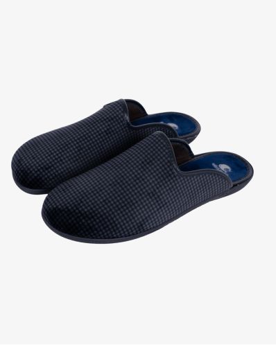 Chaussons en velours grande taille bleu marine