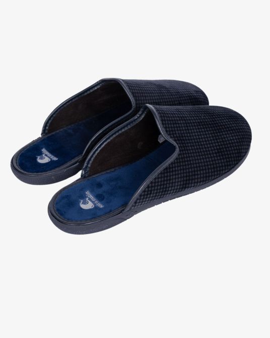 Chaussons en velours grande taille bleu marine