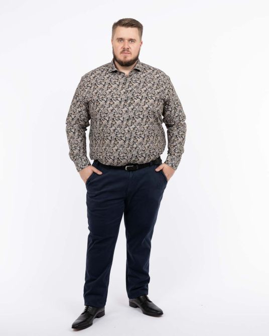 Chemise paisley grande taille noir