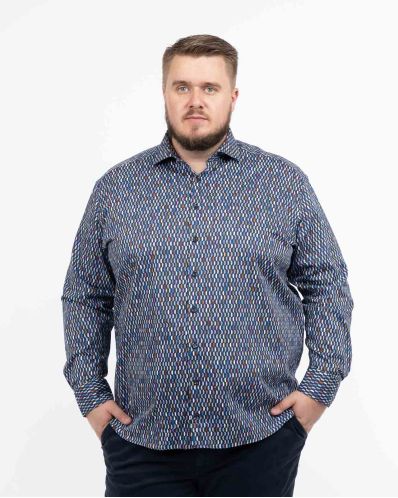 Chemise imprimé grande taille bleu marine