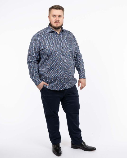 Chemise imprimé grande taille bleu marine