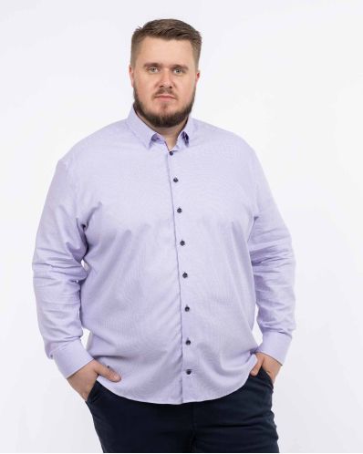 Chemise dobby gaufré grande taille violette