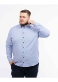 Chemise dobby gaufré grande taille bleu