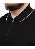 Polo zippé mercerisé grande taille noir