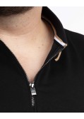 Polo zippé mercerisé grande taille noir