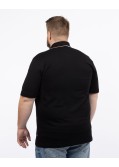 Polo zippé mercerisé grande taille noir