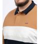 Polo manches longues piqué color block grande taille marron