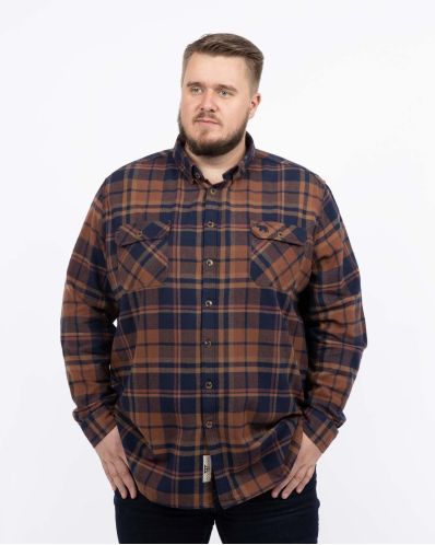 Chemise flanelle à carreaux grande taille bleu marine