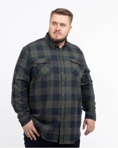 Chemise flanelle à carreaux grande taille vert